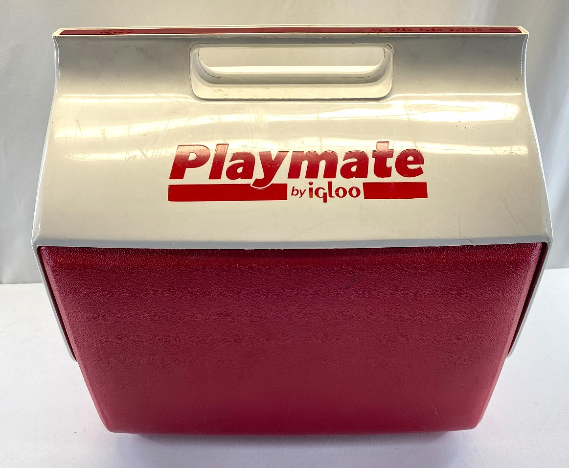 Vintage Igloo Playmate Cooler Red White 12 Qt Lunch Box Style Retro Picnic