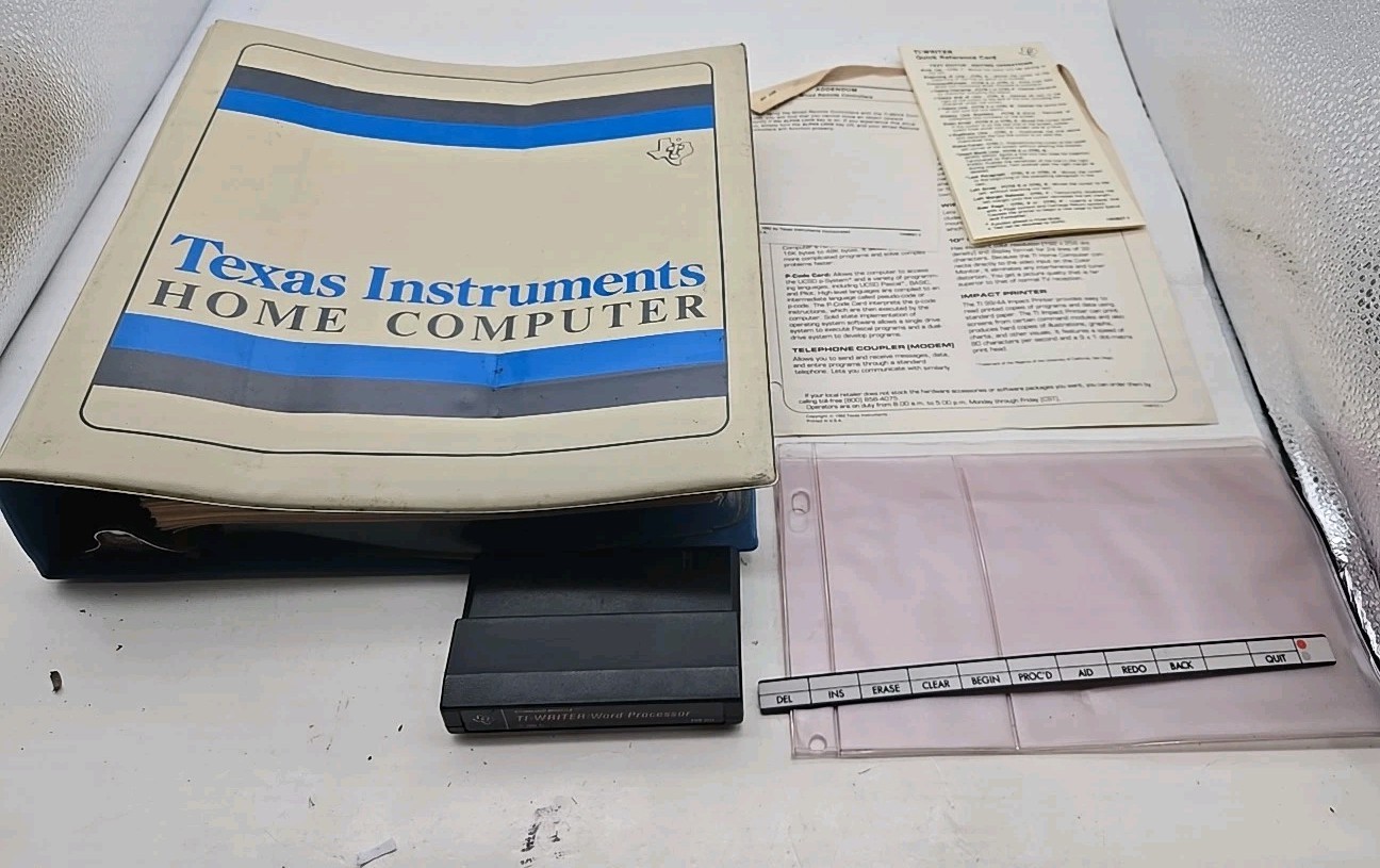 Texas Instruments Home Computer Binder TI-WRITER/WORD PROCESSOR TI-99/4A (22)