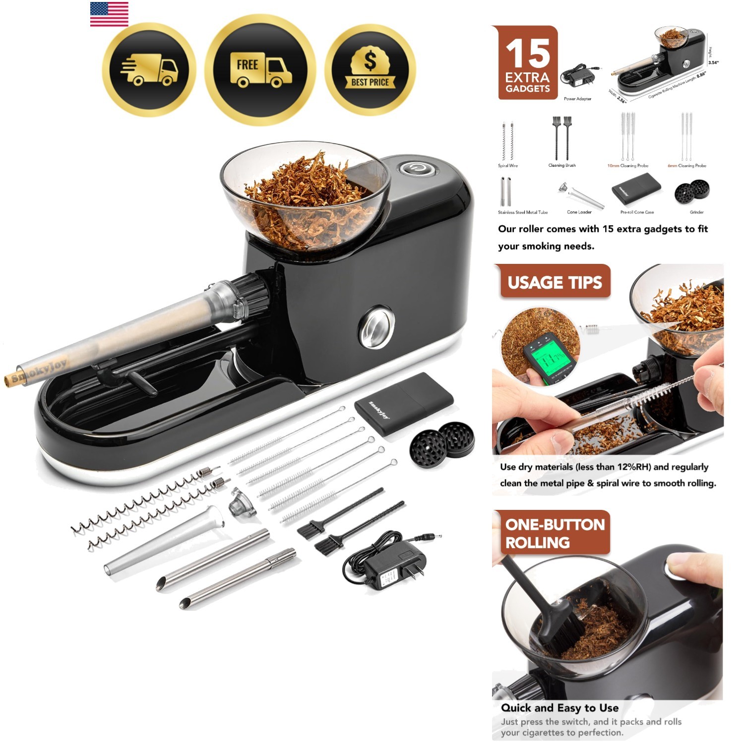 Cigarette Rolling Machine, Electric Pre Roll Machine, Automatic Preroll Cone ...