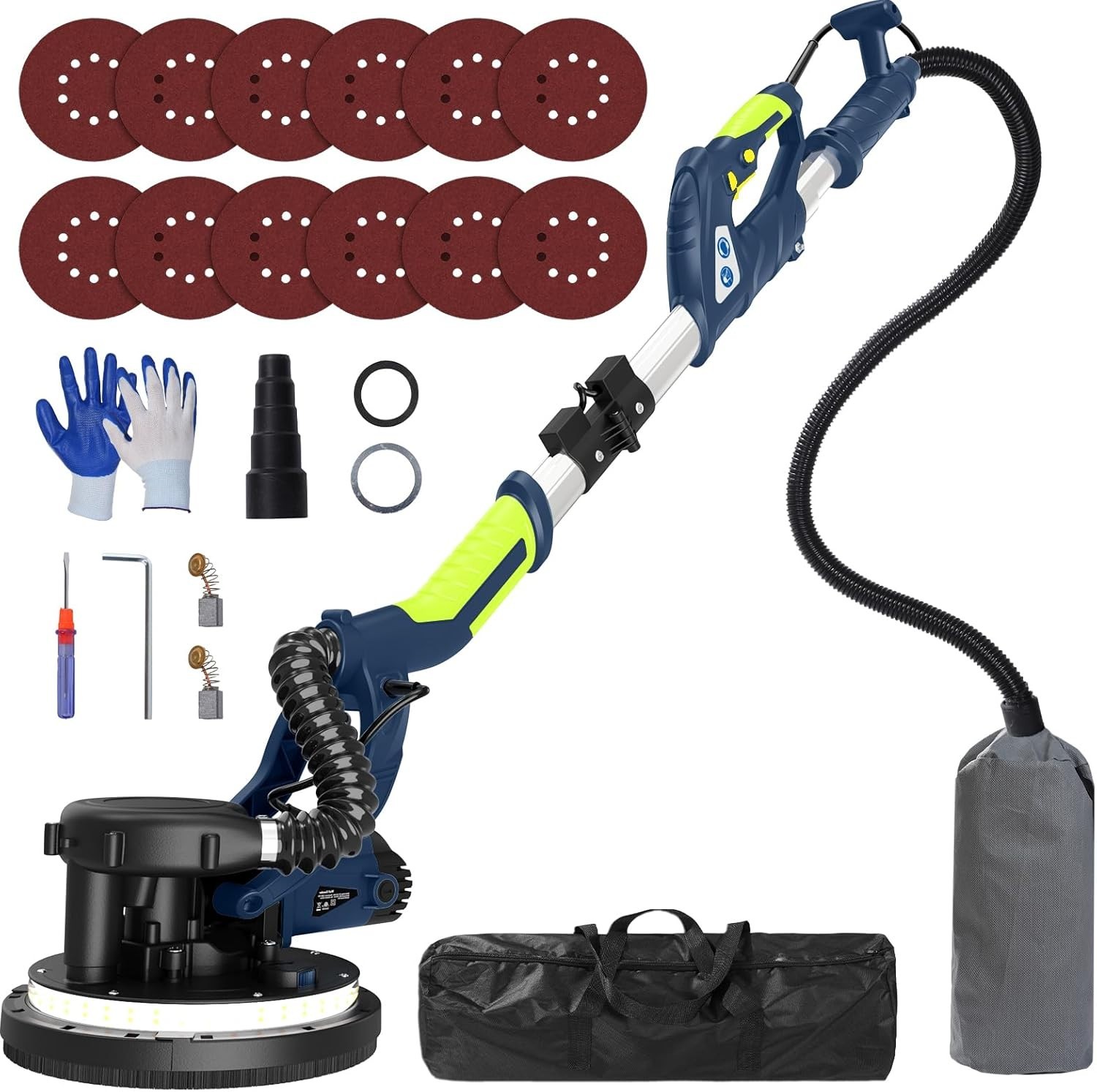 Drywall Sander with Vacuum, IMQUALI® 6.8A 750W Electric Sander Tool with 7 speed
