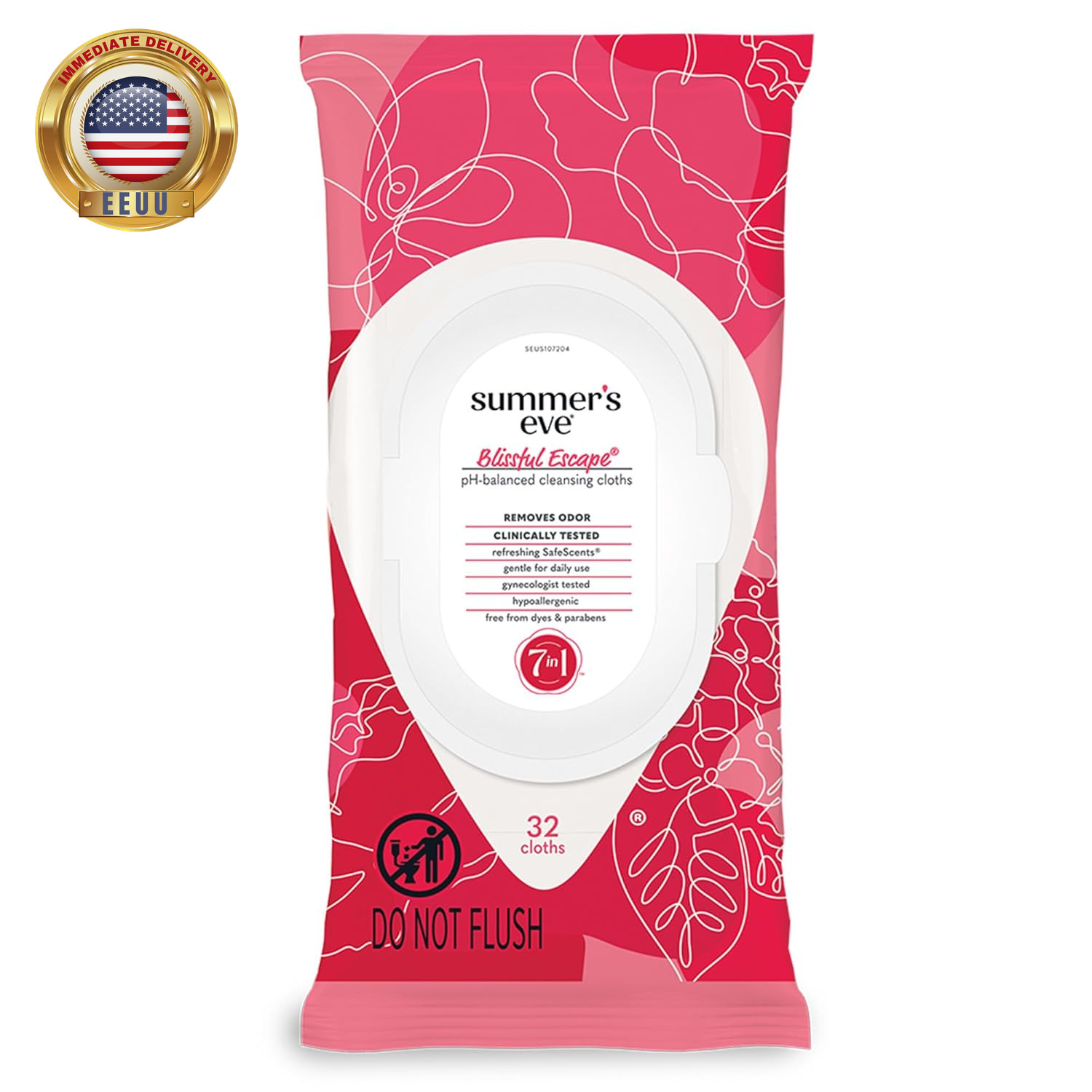 Blissful Escape Feminine Wipes, Gentle Ph-Balanced Formula Helps Control Vaginal