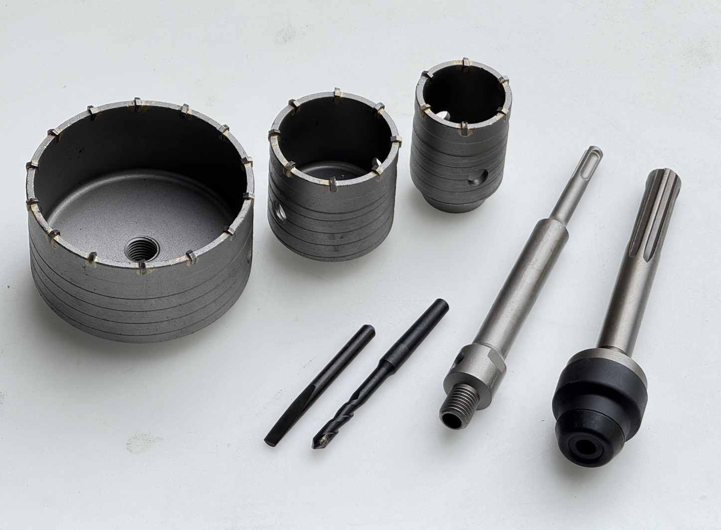 3pcs Concrete Masonry Hole Saw SDS Plus & Max 50, 65, 110mm Core Drill Saws Set