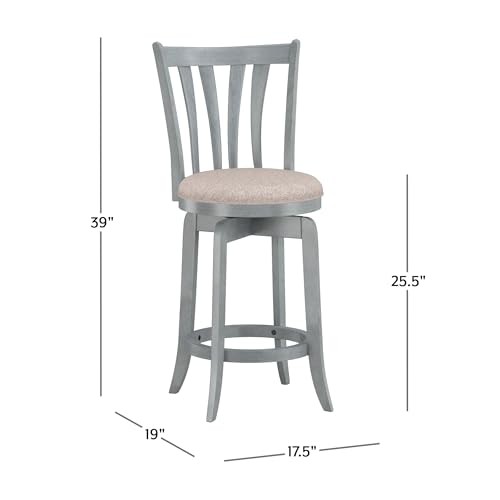 Furniture Savana Swivel Stool, Blue Counter Blue Wire Brush