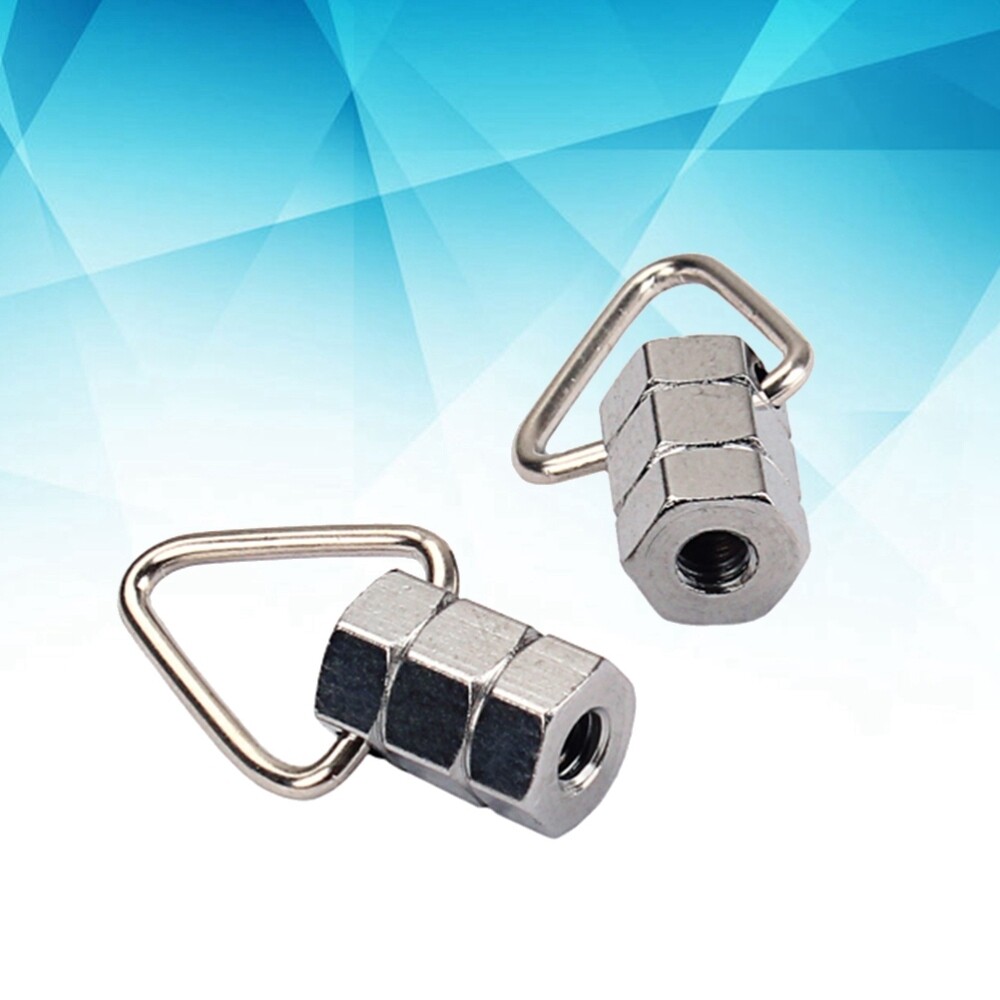 2PCS Strap Lock Strap Button Banjo Guitar Strap Hook Button for Banjo (Silver)