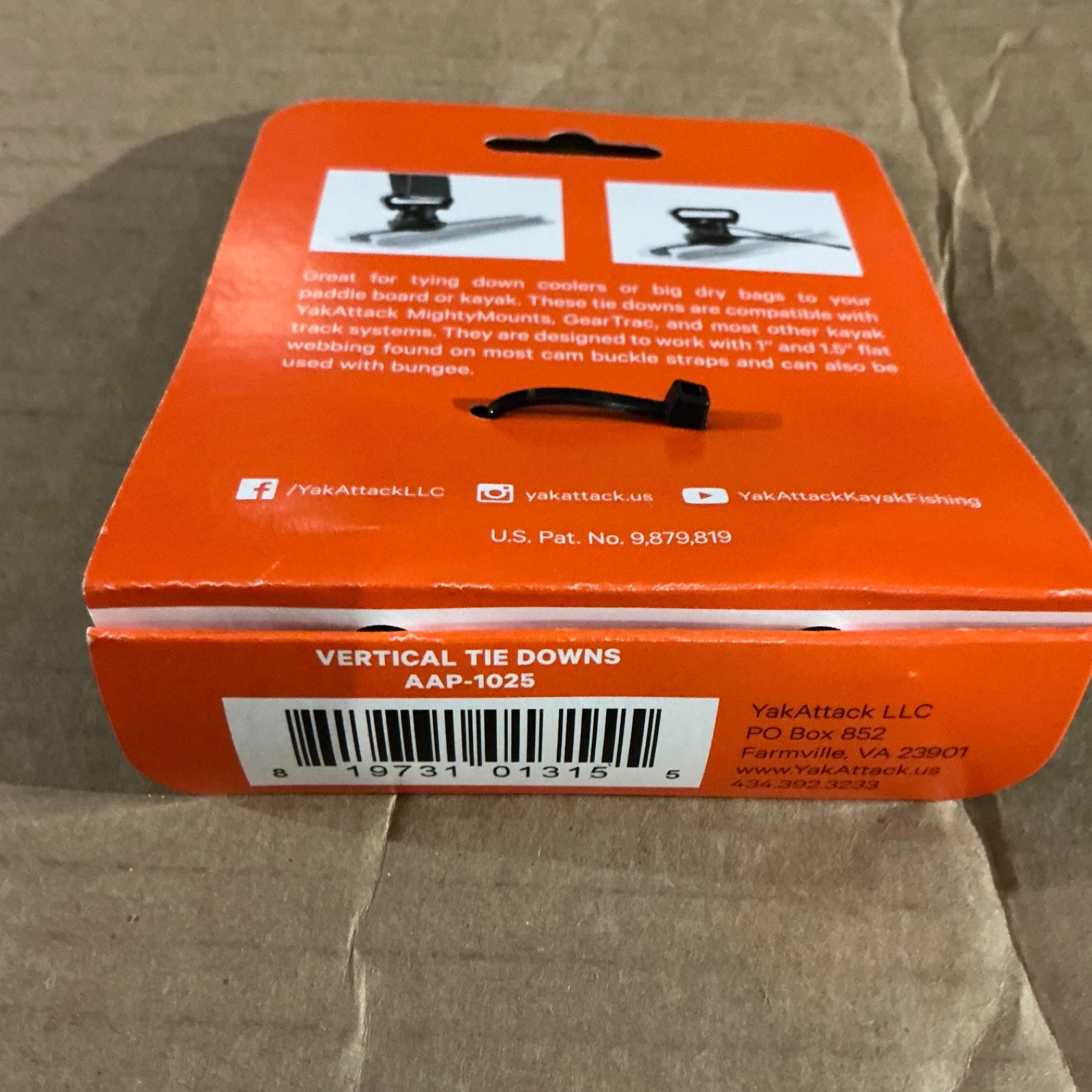 YakAttack Track Mount Vertical Tie Downs 2 Pack Aap-1025