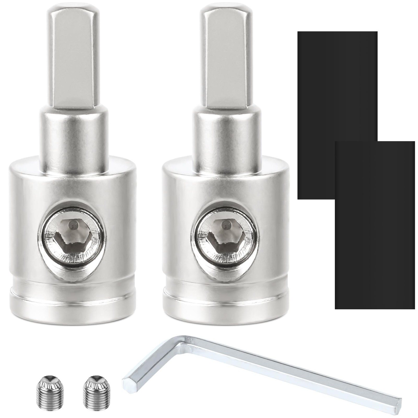 2PCS Amp Input Reducer 0 Gauge to 4 Gauge | Heavy-Duty Nickel Plated Brass Wi...