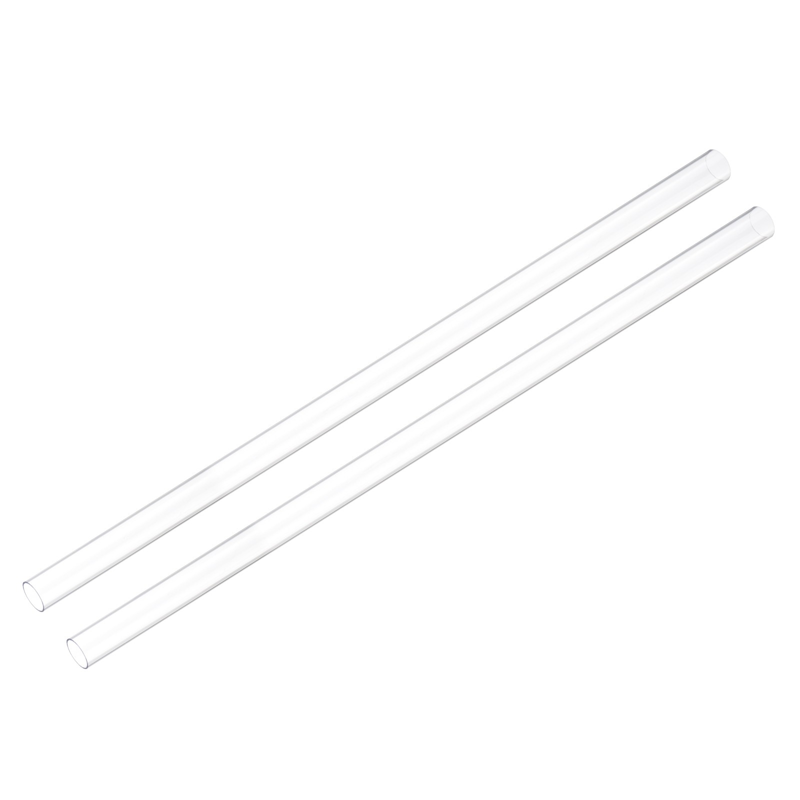 2pcs Rigid Round Clear Tubing 8mm(5/16") ID x 11mm(7/16") OD x 1Ft(305mm) Length