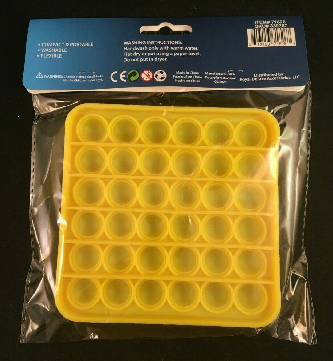 Bubble Snap Pop! - Square - Yellow - Fidget Toy - Ages 5+