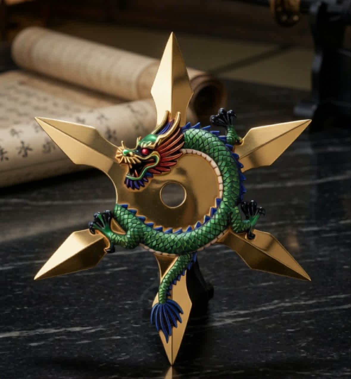 Imperial Dragon 2 oz Copper Ninja Star Dragon in Box (5000 Mintage)