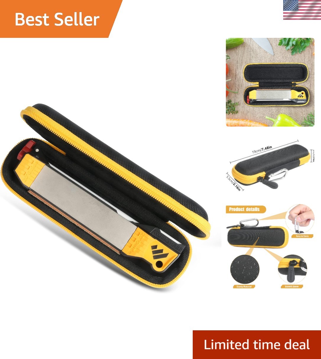 Lightweight Crush-Resistant Case for Work Sharp Pocket Knife Sharpener - Black