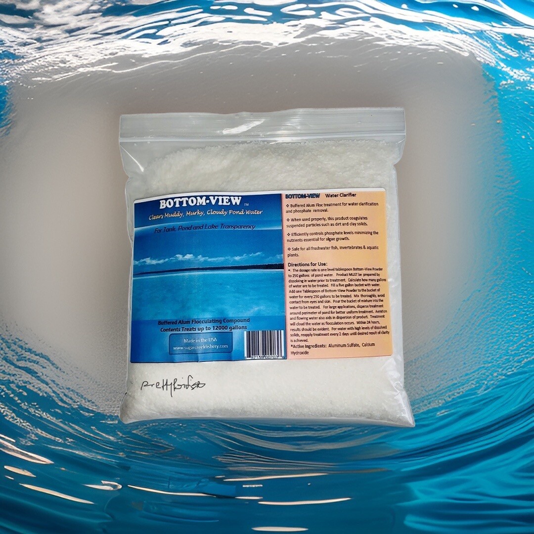 BOTTOM-VIEW POND WATER CLARIFIER & PHOSPHATE REMOVAL KOI FISH FLOC ALUM BUFFERED