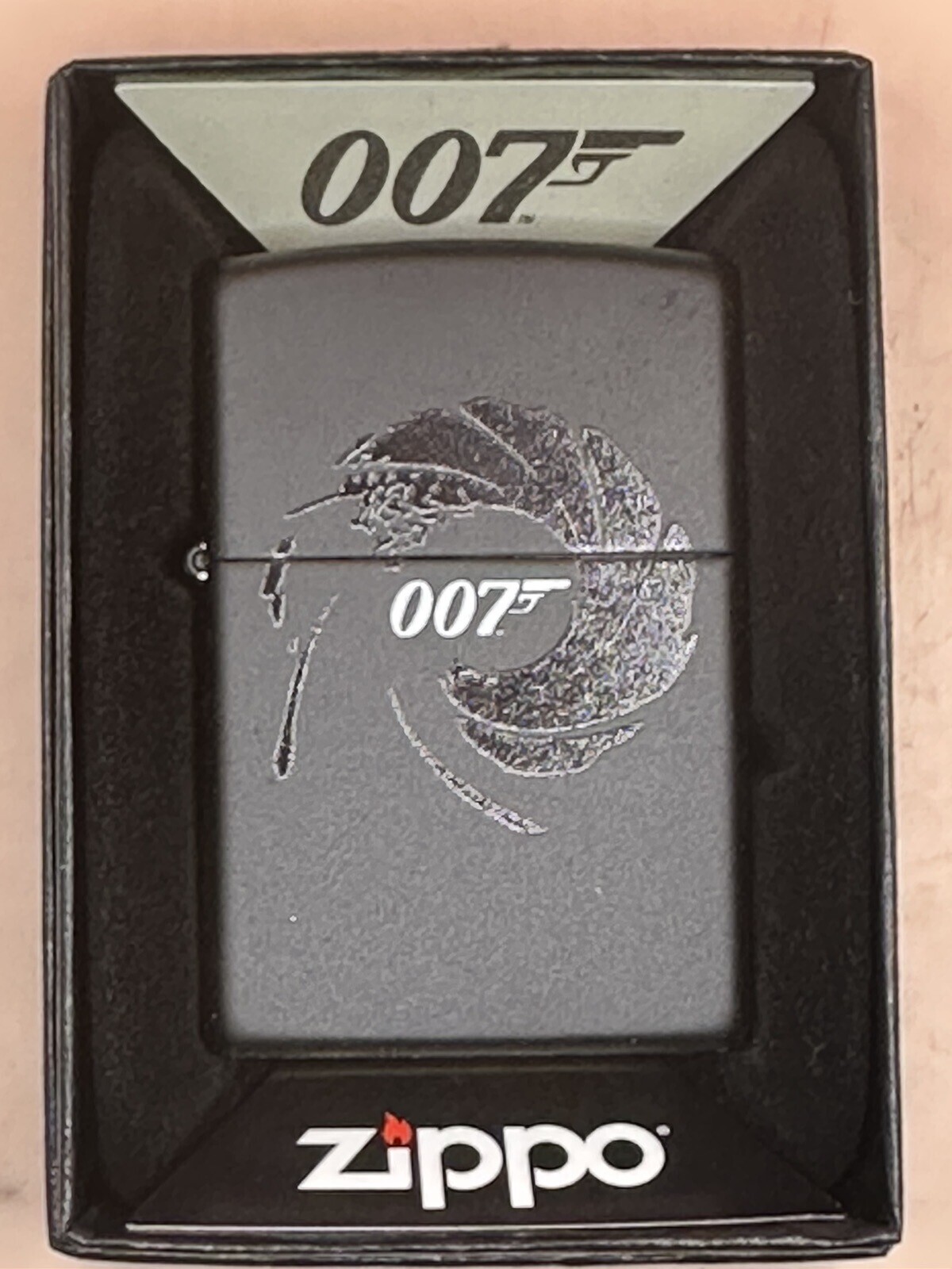 James Bond 007 Gun Barrel 61003 Black Matte Zippo Lighter NEW