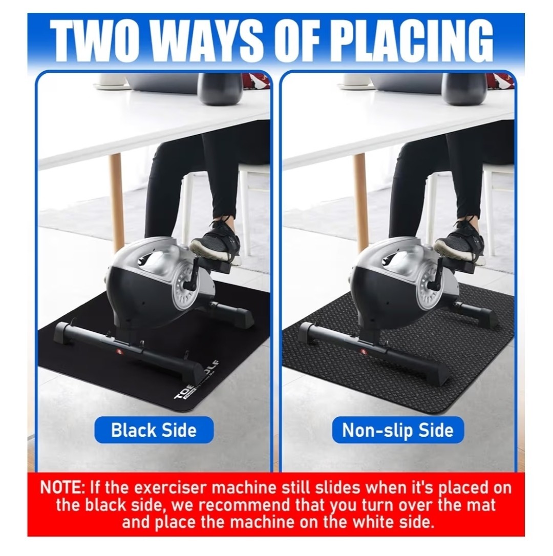 Non-Slip Exercise Mat Under Desk Elliptical Machine Floor Protection Stability
