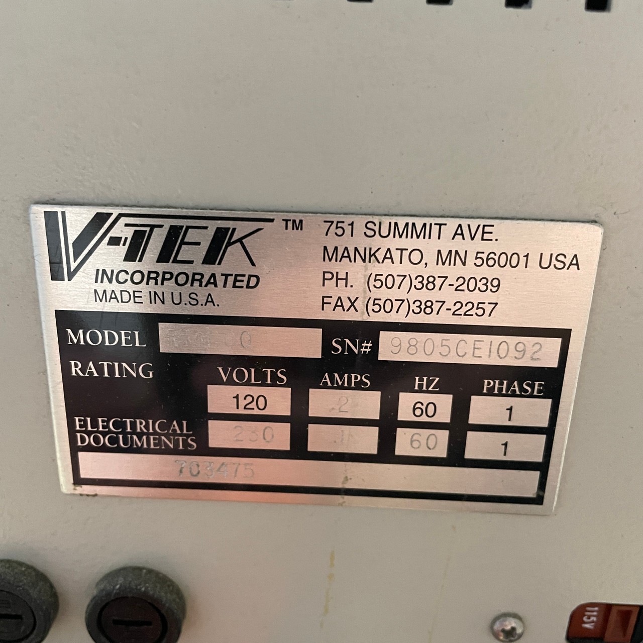 V-Tek RTM-100 Tape & Reel Machine (230828)