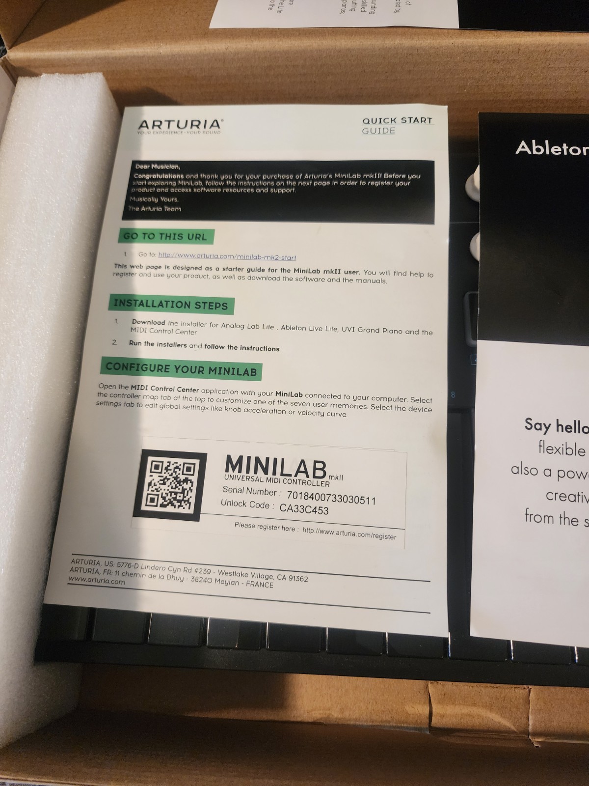 Arturia MiniLab mkII Midi Keyboard Controller BLACK