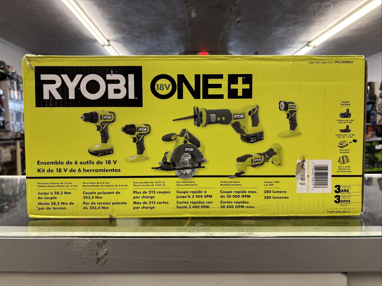 Ryobi ONE+ 18V Cordless 6-Tool Combo Set (PCL1600K2) New in Box