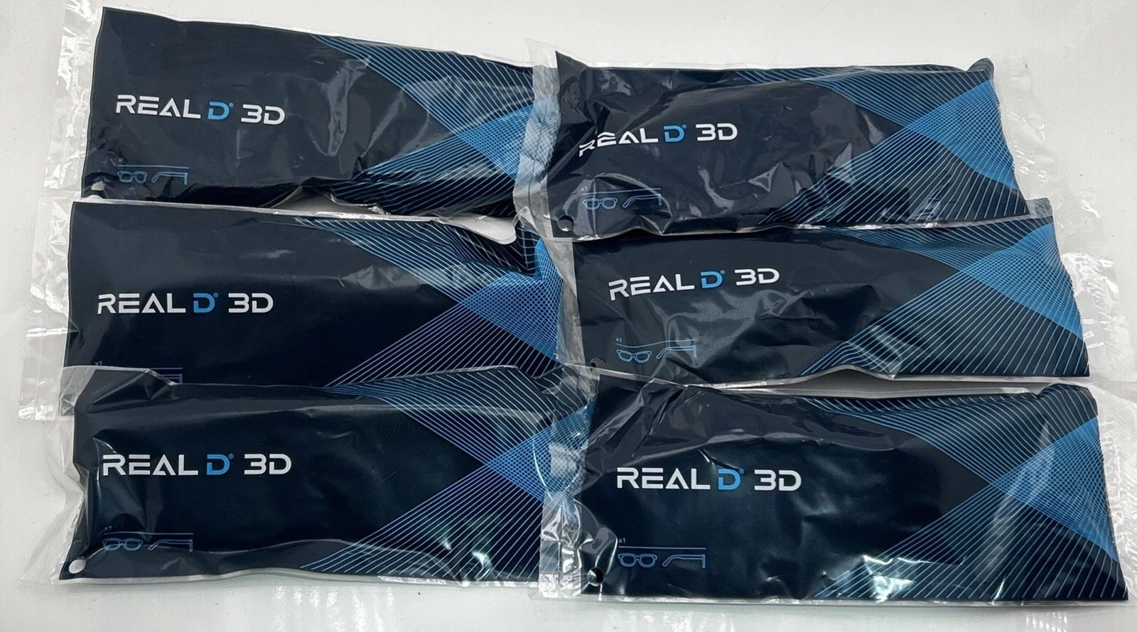 (SAVE ON BULK) OFFICIAL RealD 3D Adult Passive Polarized 3D Glasses - Lot Of 6