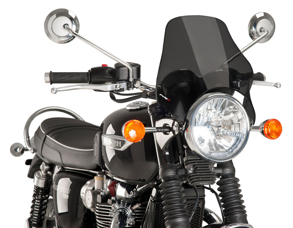 PUIG 2016 Bonneville T120 1200 Triumph WINDSCREEN NAKED HEADLIGHT MOUNT DARK SMO