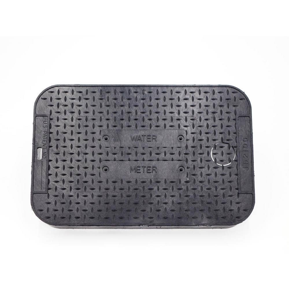 15 In. X 10 In. X 1.75 In. Square Meter/Valve Box Black Lid