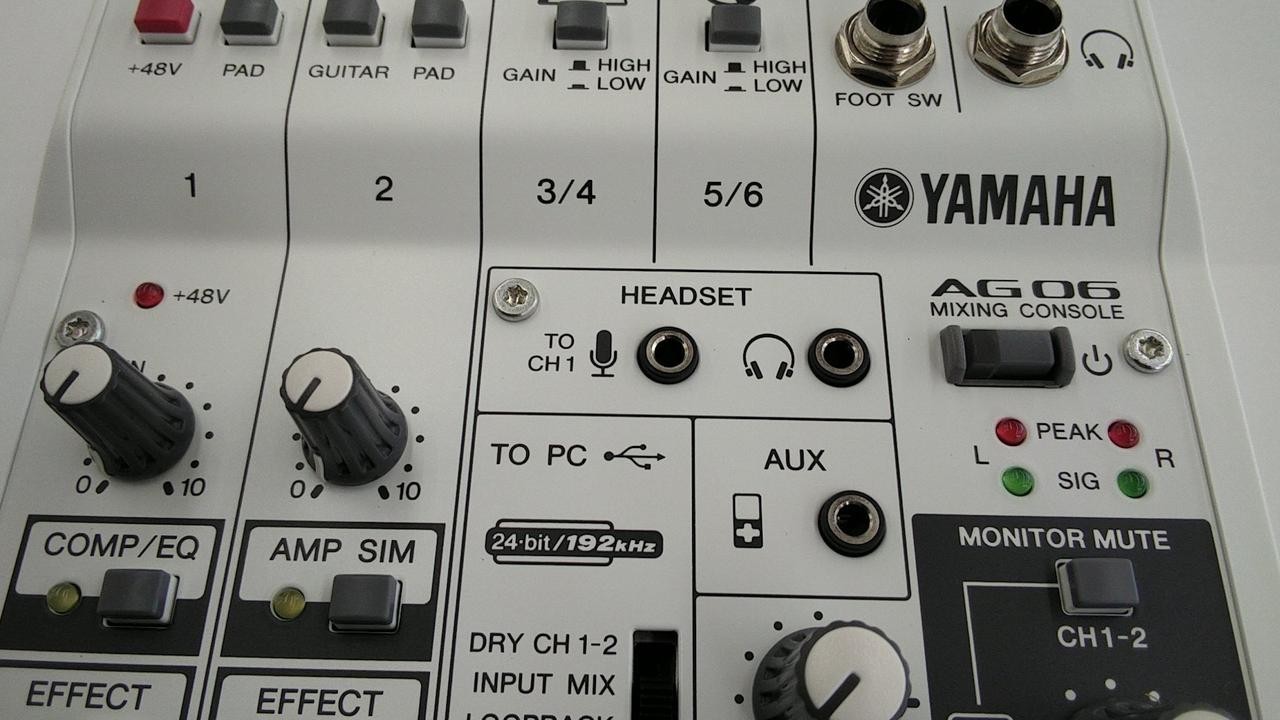 Yamaha AG06 Compact Analog Mixer USB Audio Interface 6-Channel New