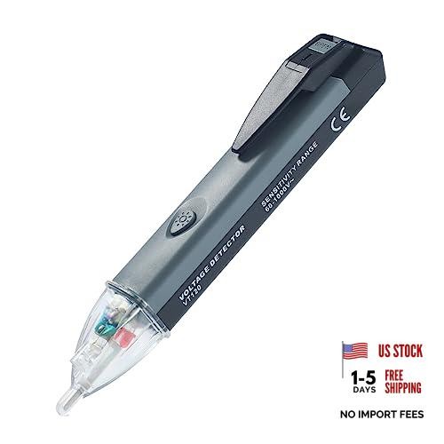 Non-Contact Voltage Tester Tools—LED Flashlight—Buzzer Black+Grey+Transparent