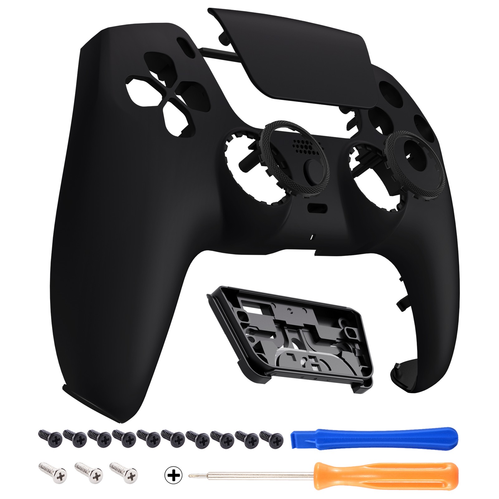Luna Redesigned Black Front Shell Touchpad  Cover For PS5 Controller BDM-010-060