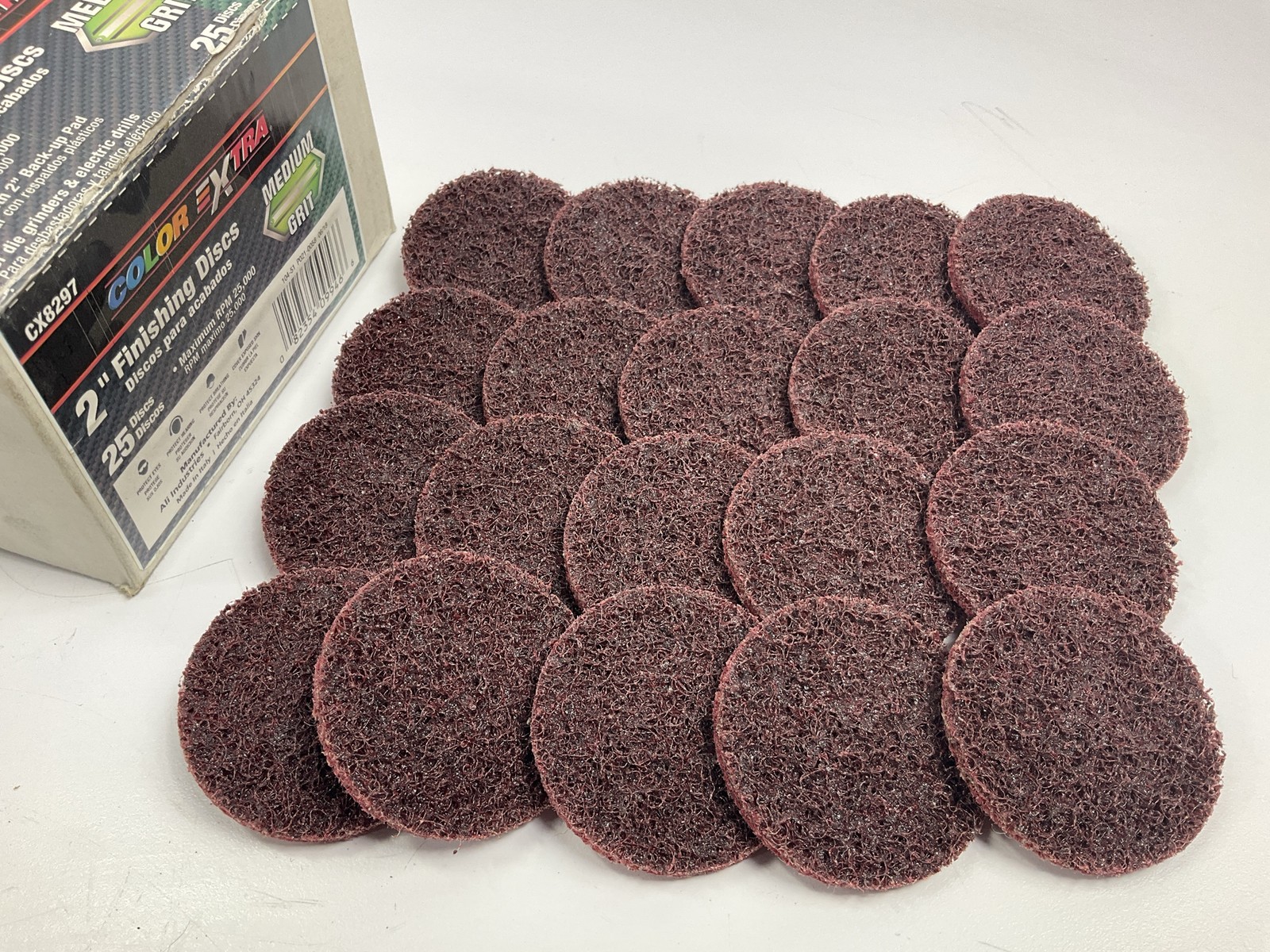 (x20) Color Extra CX8297 2", Medium Grit Finishing Sanding Discs Surface Prep.