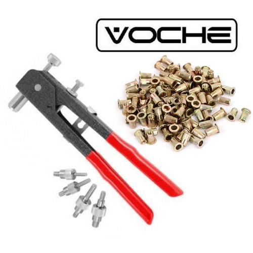 Voche 105pc Threaded Rivet Nut Insert Tool Kit Rivnut Nutserts M4-M8