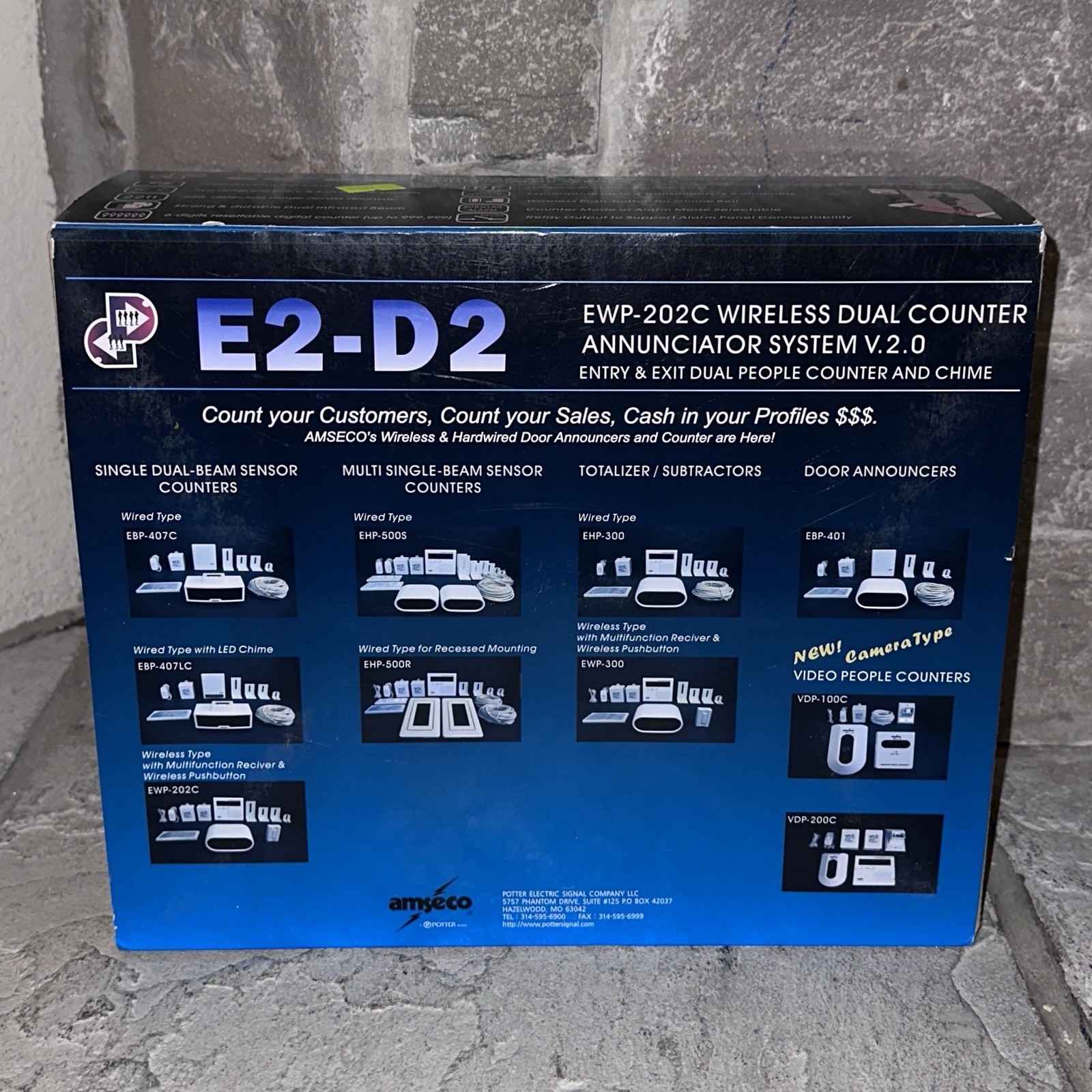 New Amseco EWP-202C E2-D2 Wireless Dual Traffic Counter Annunicator System v2.0