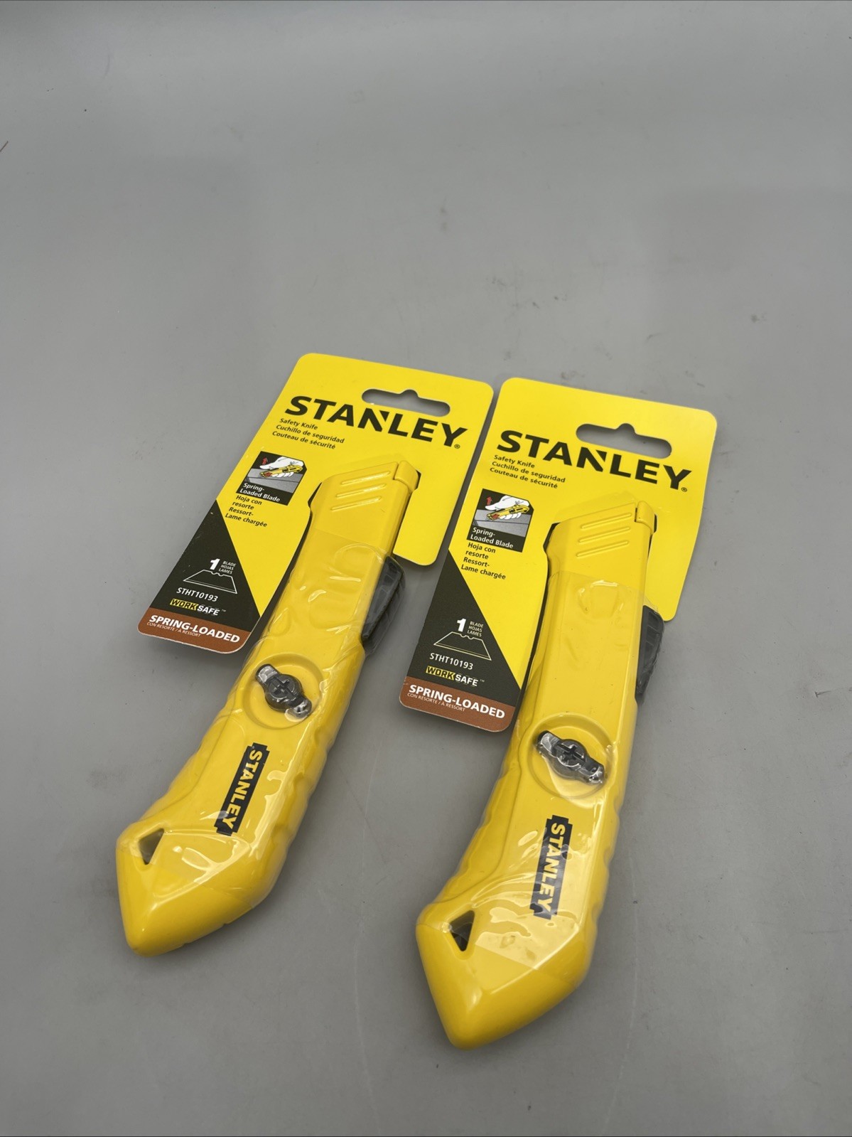 2 Pack Stanley STHT10193 Safety Knife 6-1/2" Long Yellow New