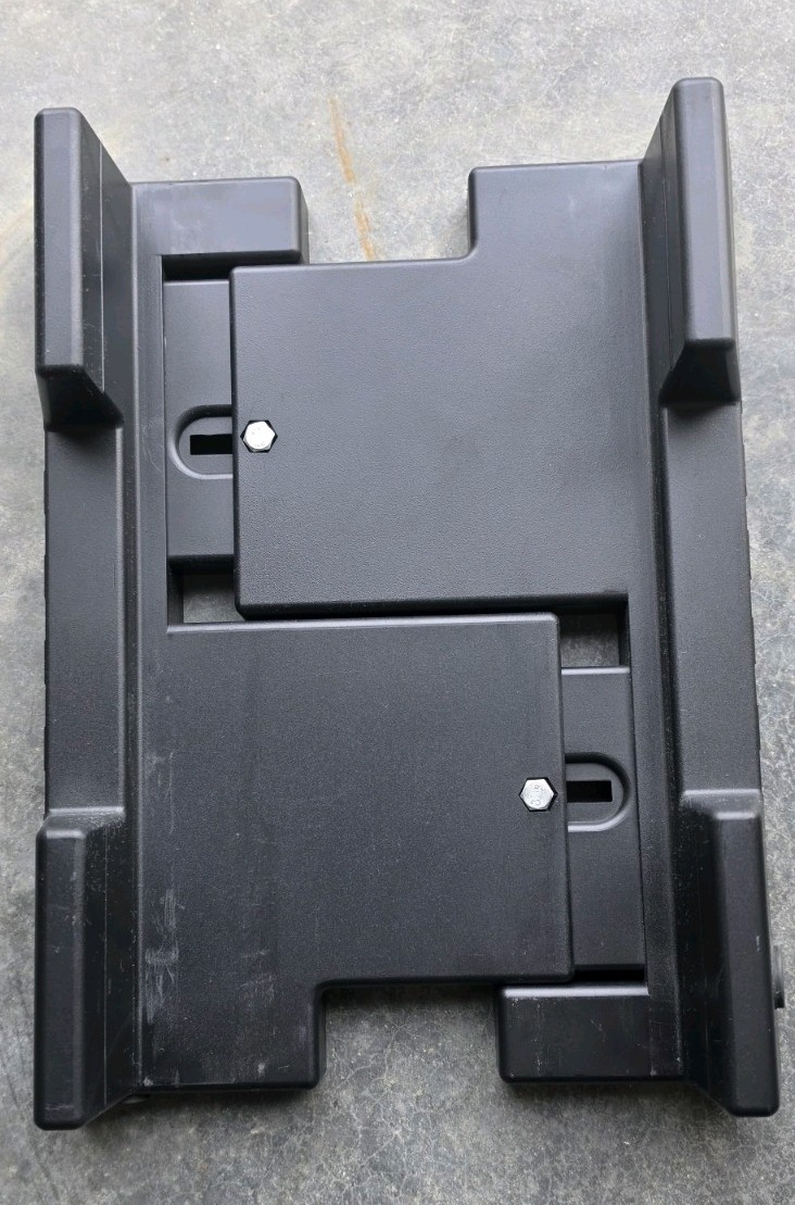 Adjustable Black Plastic Computer Case Holder Mount Rolling Dolly Base 4 Wheels