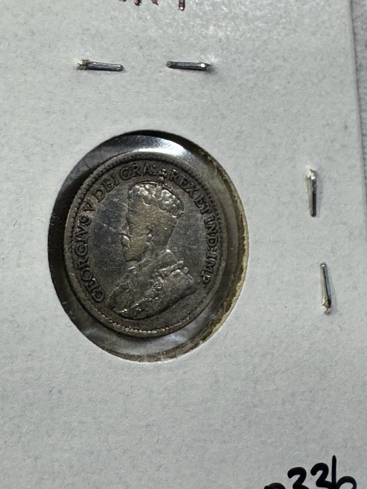 1919 Canada 5 Cents Silver Coin Cleaned