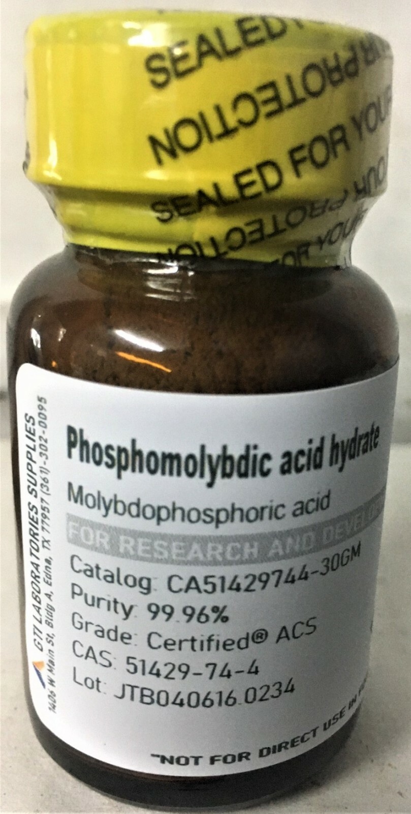 Phosphomolybdic acid hydrate, 99.96%, Certified® ACS 30g