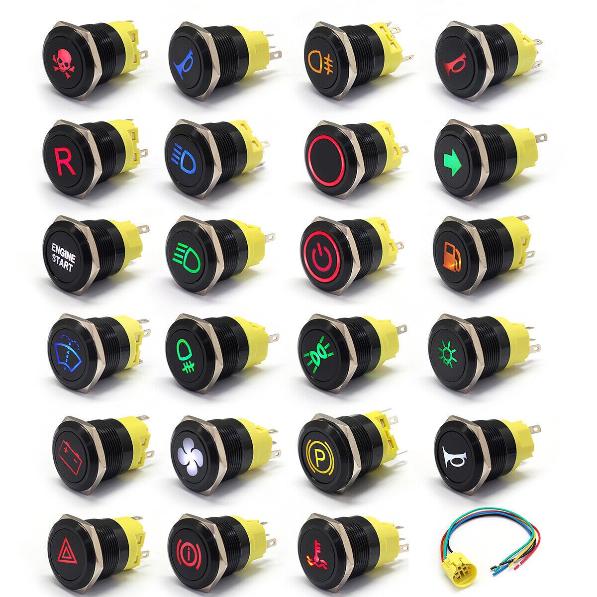 22mm 5A Stainless Steel LED Push Button Push Button Switch Knob Switch CE CCC 12-24V New