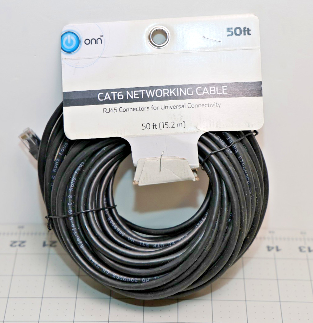 ONN CAT6 Networking Cable RJ45 Home/Office Wired Computer Network