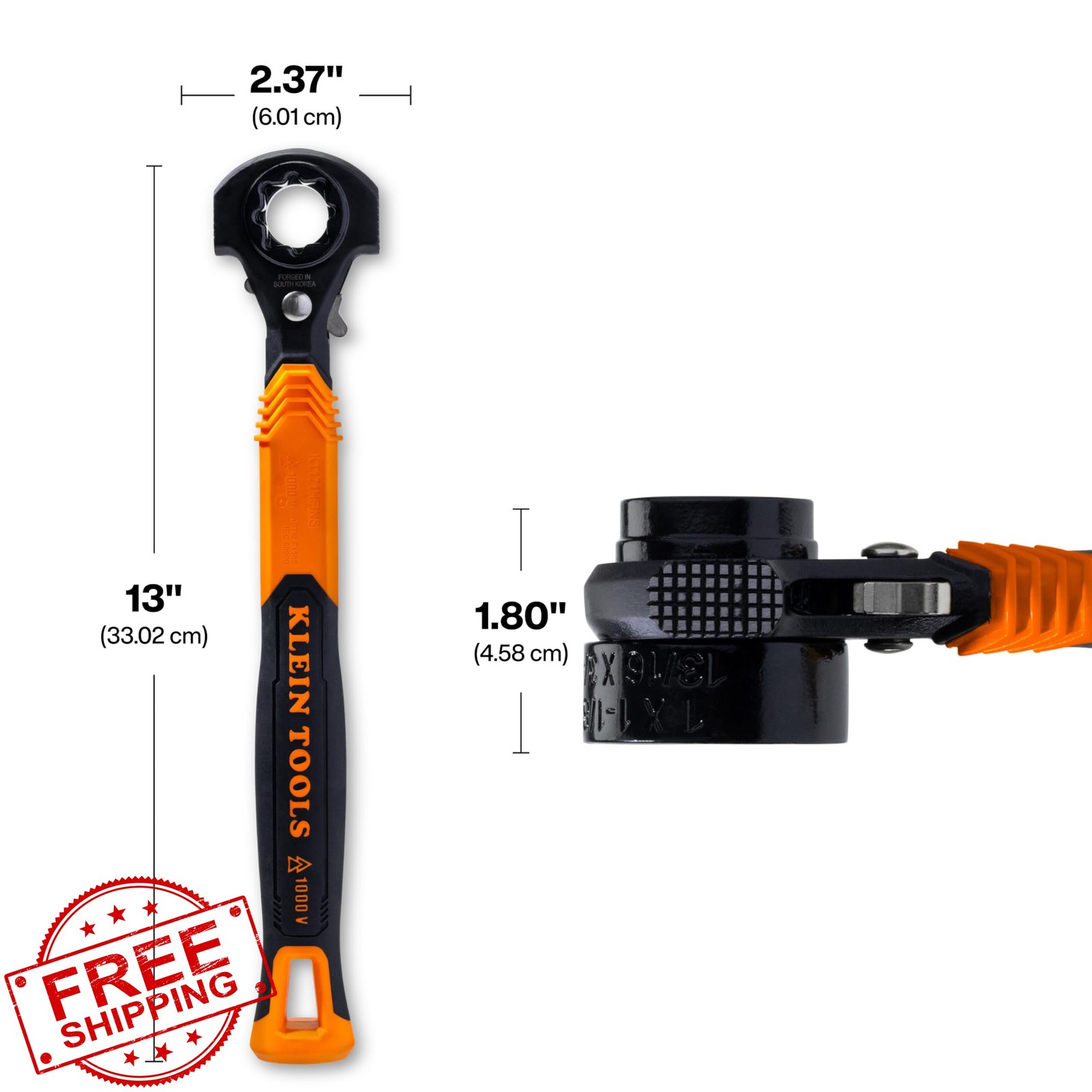 KLEIN TOOLS 5-in-1 Lineman Wrench Insulated