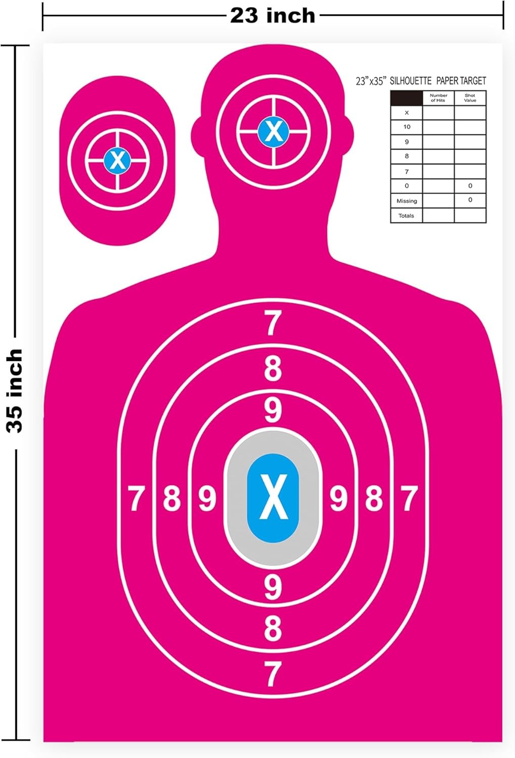 Paper Shooting Targets for Range Bulk 23"×35" Silhouette 12PC, Multicolor
