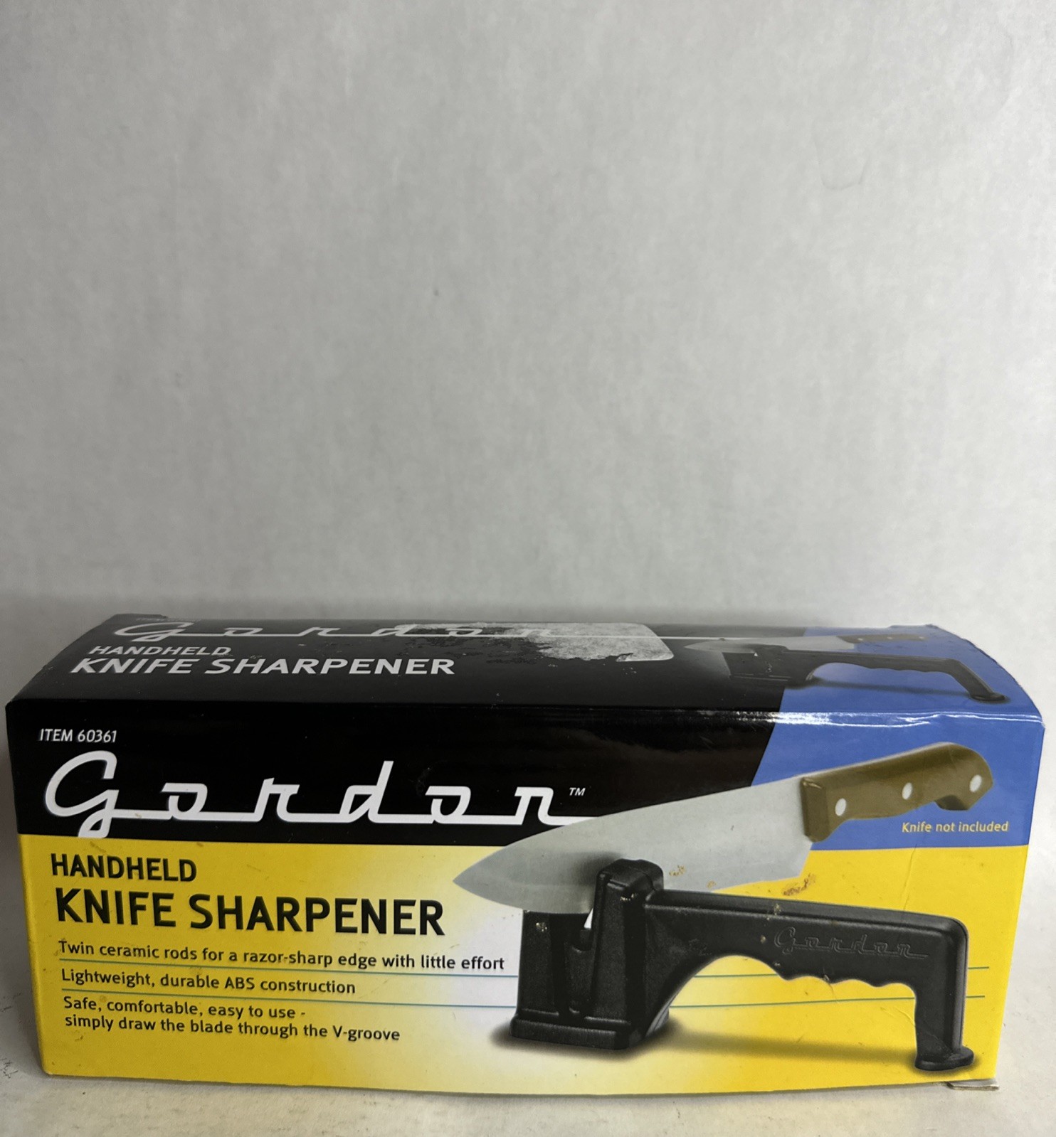 Gordon Ceramic Rod V-Groove Handheld Knife Sharpener with Box