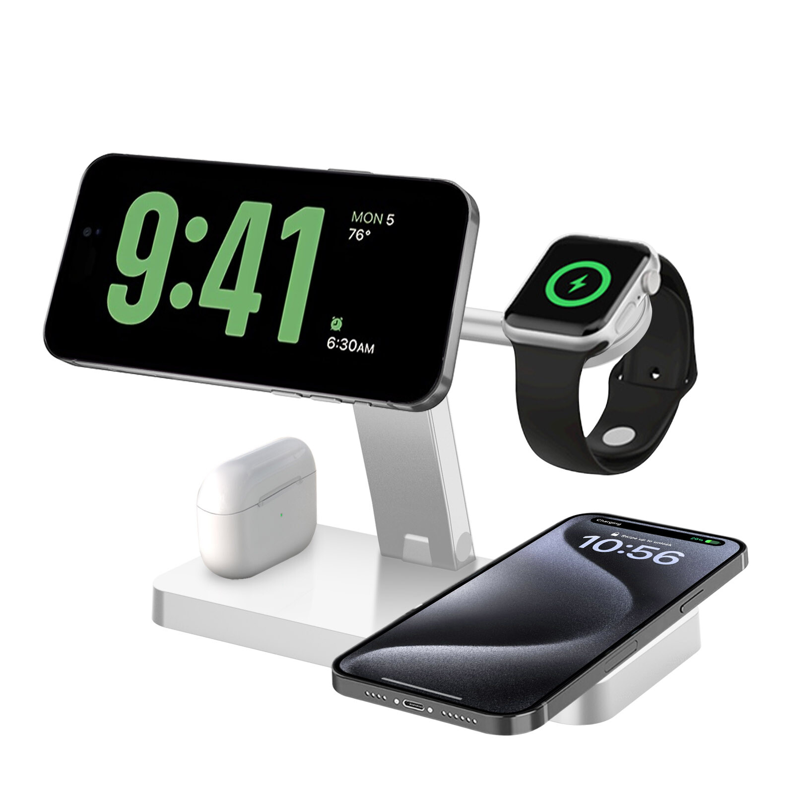 4in1 Foldable Wireless Charger Station For Apple Watch S11 S10 iPhone Air 17 16