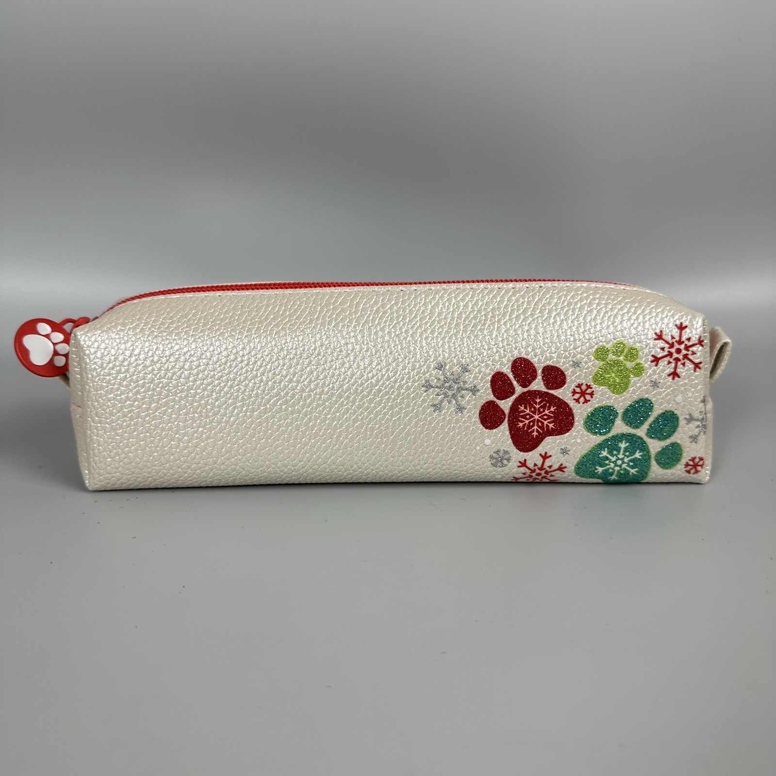 Simon Says Stamp Pencil Bag Zipper Pouch Glitter Paws And Snowflakes 8 Inch