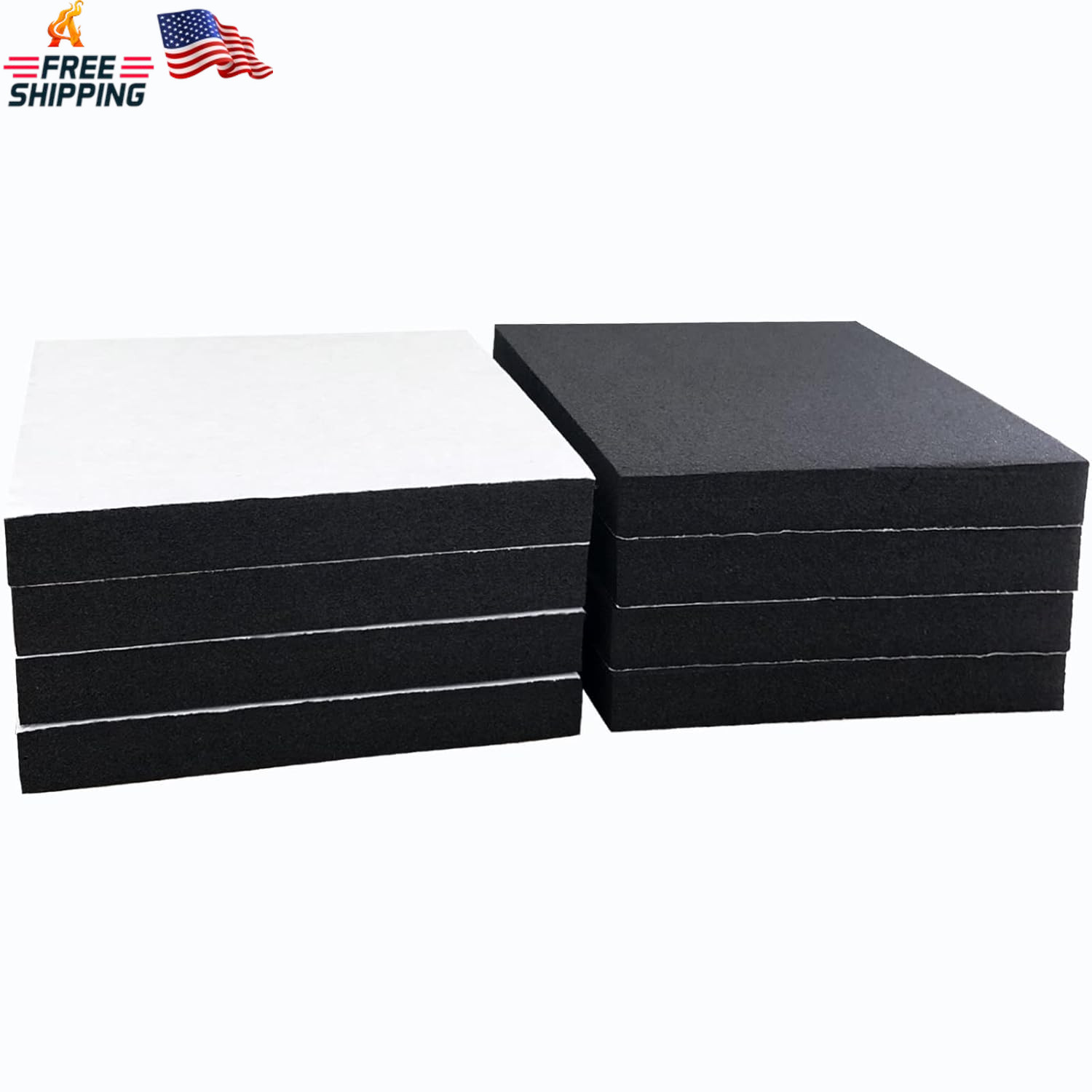 8 Pcs Black Adhesive Foam Padding, Closed Cell Foam Sheet 1/2" Thick 4 Inch X 4