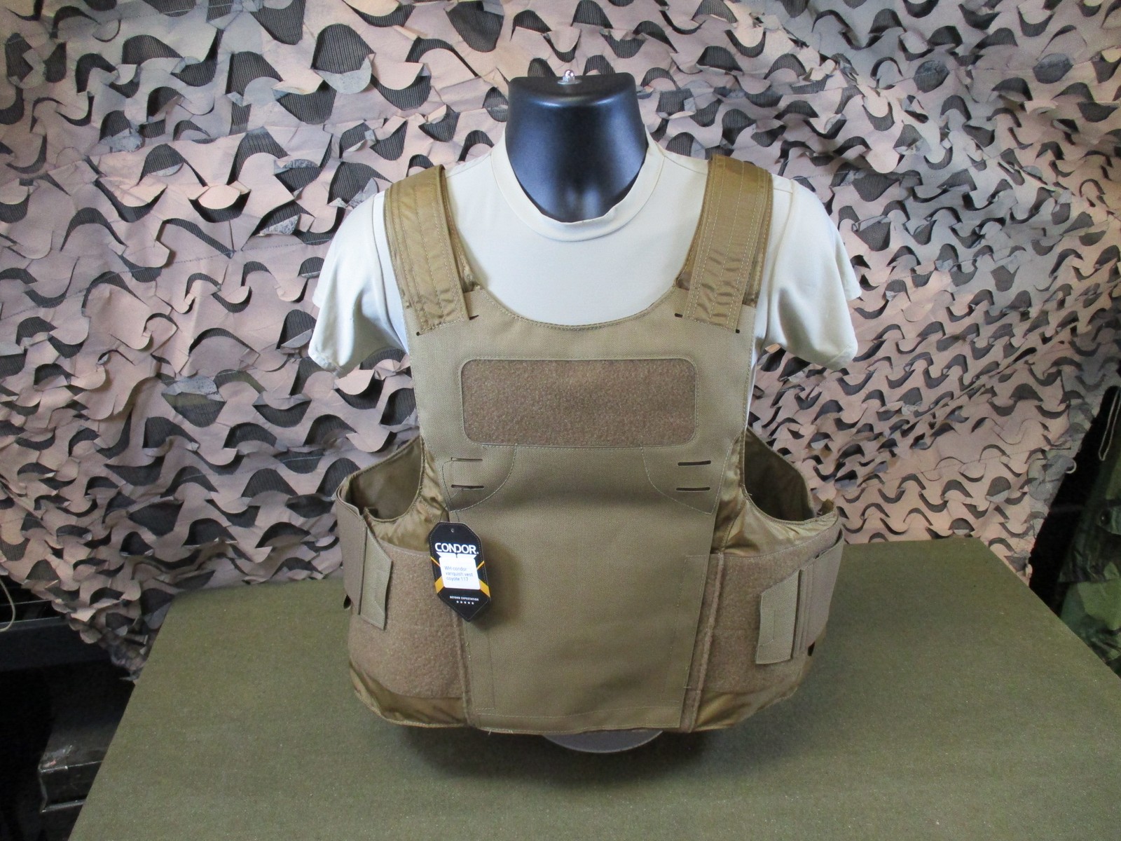 Condor Vanish Vest Coyote Brown Tactical MOLLE Plate Carrier New