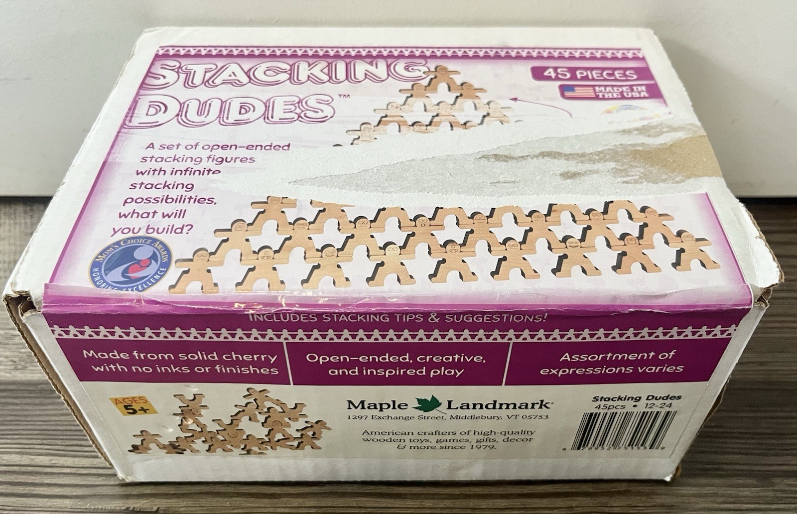 SEALED Stacking Dudes Maple Landmark Learning Educational Wooden Building Toys