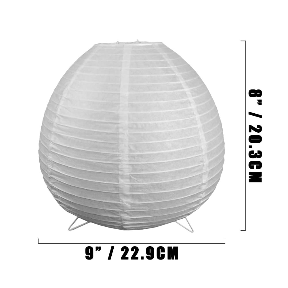 YY YEARCHY Table Lamp Paper Able Standing Lamps with 8"x9", White