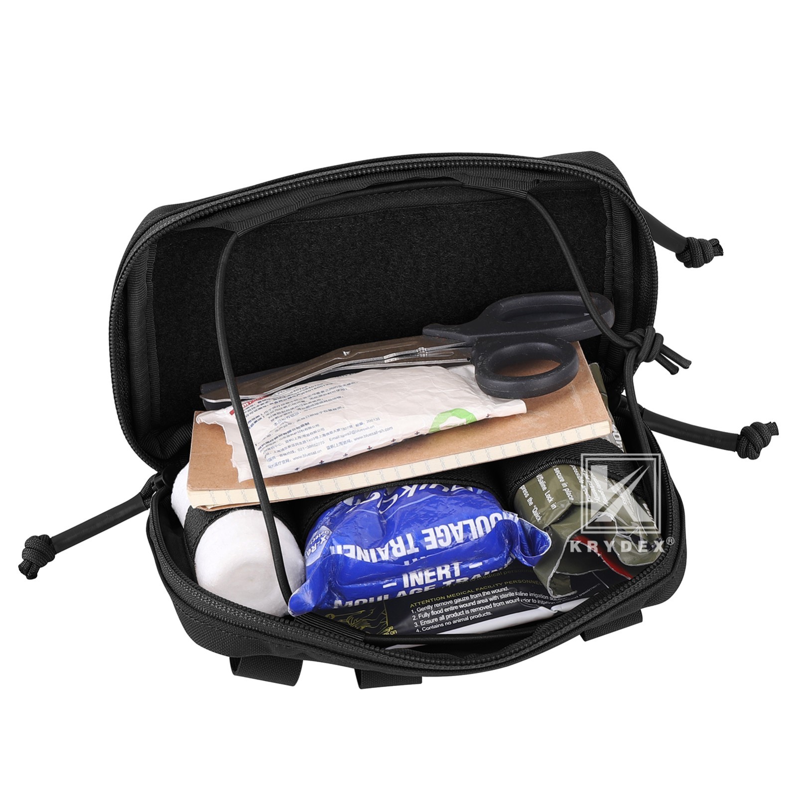 KRYDEX Tactical Modular Utility GP Pouch MOLLE Back Front Pocket Panel Small BK