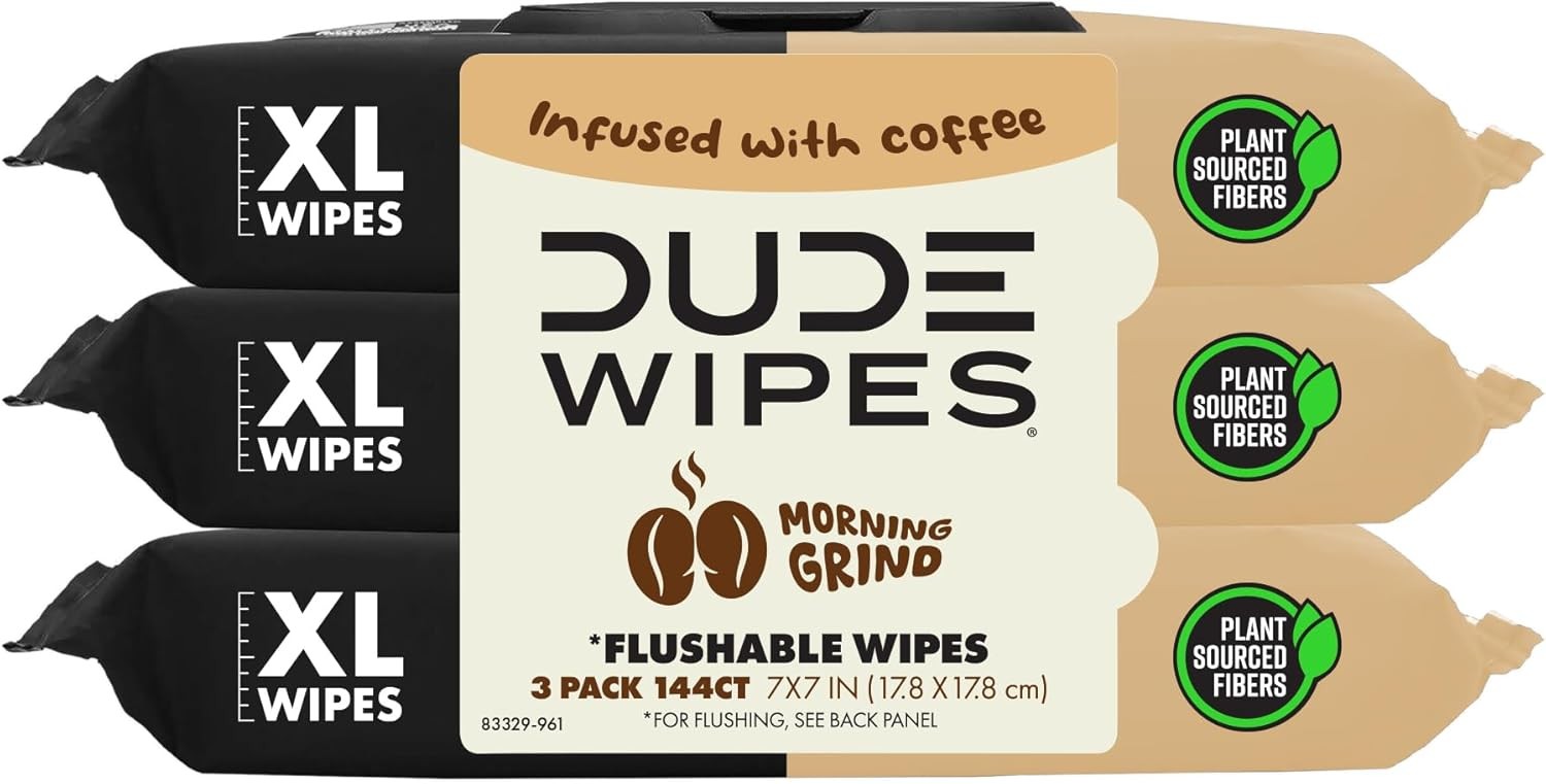 Wipes Morning Grind Flushable Wipes Coffee Scented Extra-Large Adult Wet Wipes