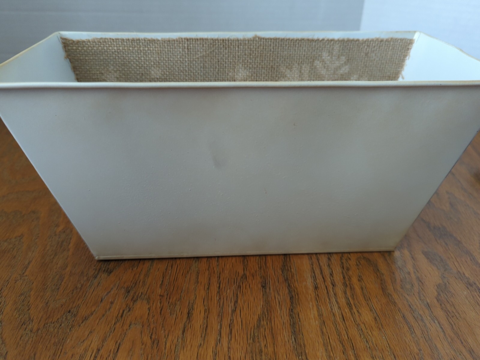 Tin Snowflake Peace White Planter/Gift Basket/ Home Decor