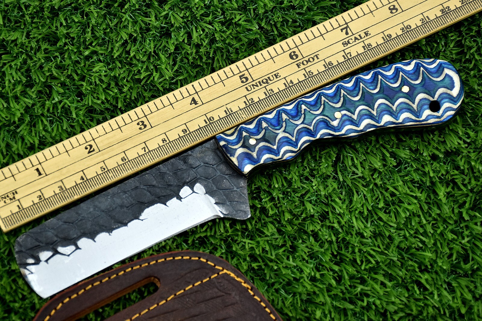 Carbon steel forged Blade Cow Boy/BullCutter knife with  Leather sheath -1760