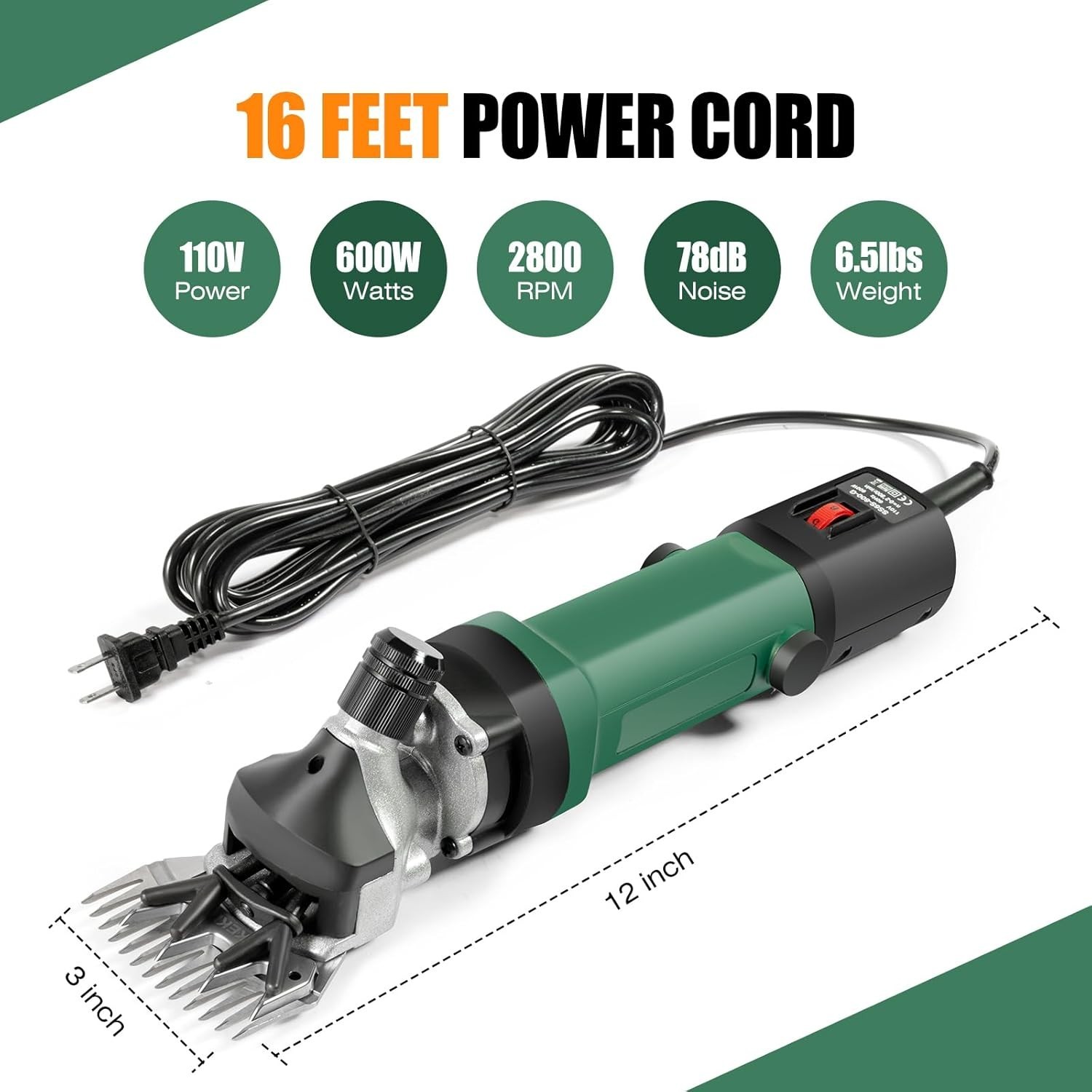 Tijeras para animales de 600 W para cortes más rápidos y de cuerpo completo, NEW