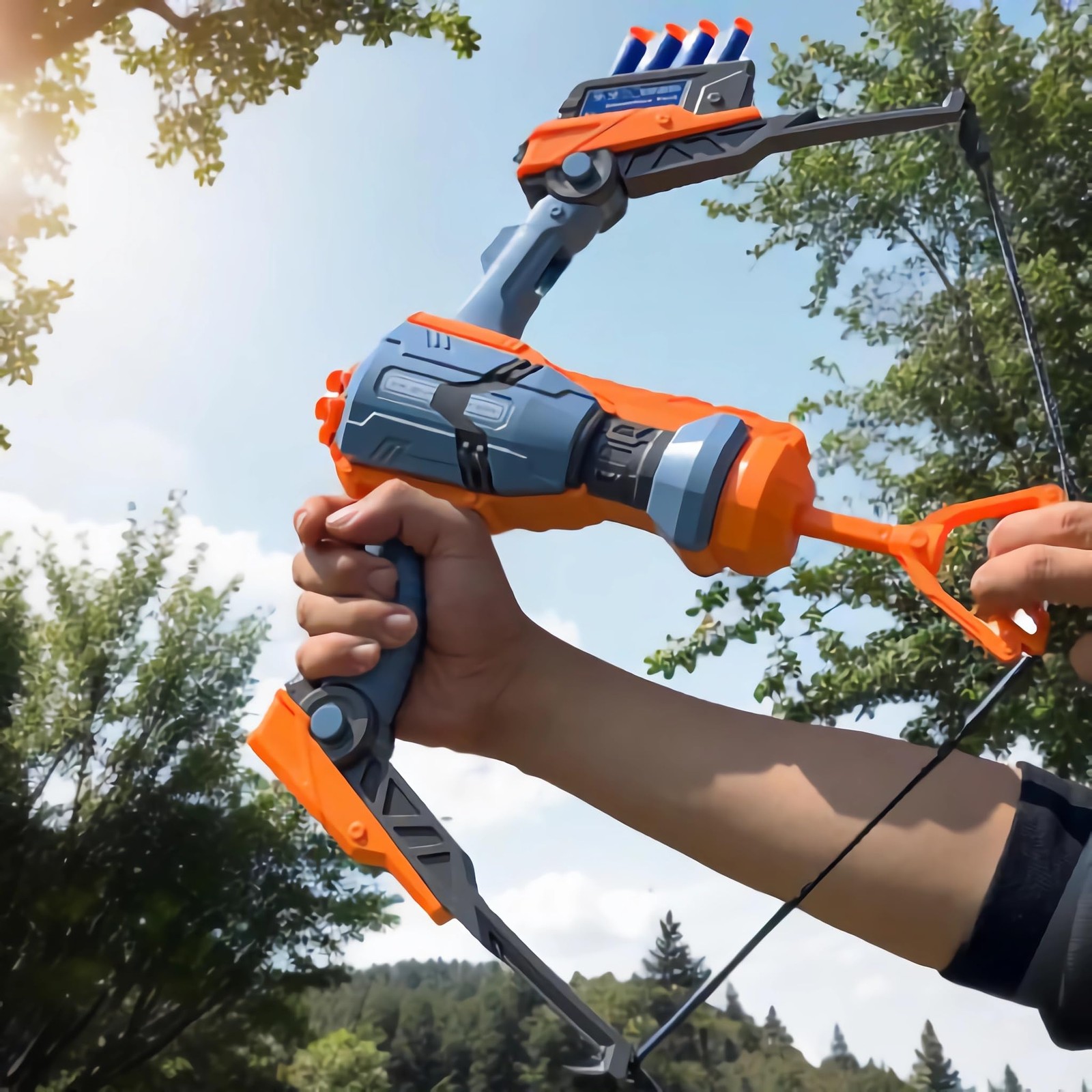 Bow and Arrow for Nerf Bullets, 6-Dart Rotating Drum, Easy to Use, Durable AB...